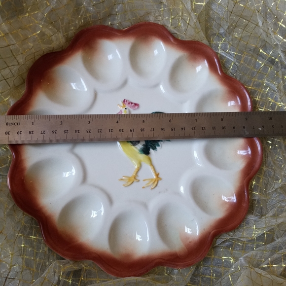 Vintage Deviled Egg Rooster Plate - Picture 9 of 10